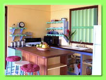 the kitchen area